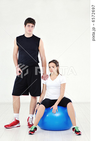 happy young couple fitness workout and fun 6572697