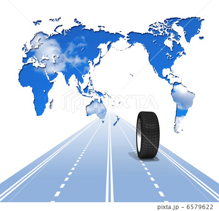 世界の道路を走るタイヤ 6579622