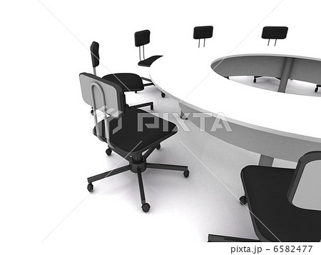 Office chairs on white. 3D rendering 6582477