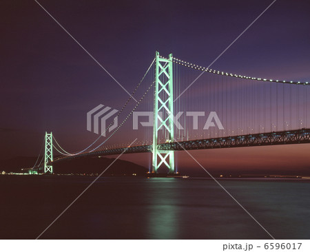 明石海峡大橋 夕景 6596017