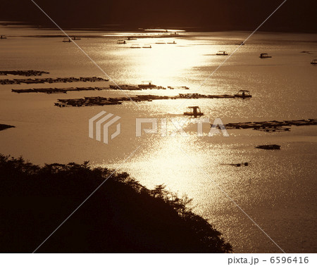 釣り屋形　夕景 6596416