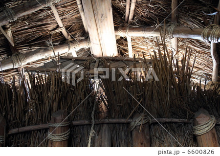 大塚遺跡Y-74号住居の藁葺き屋根 6600826