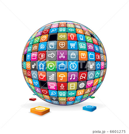 Abstract Sphere with Application Icons 6601275