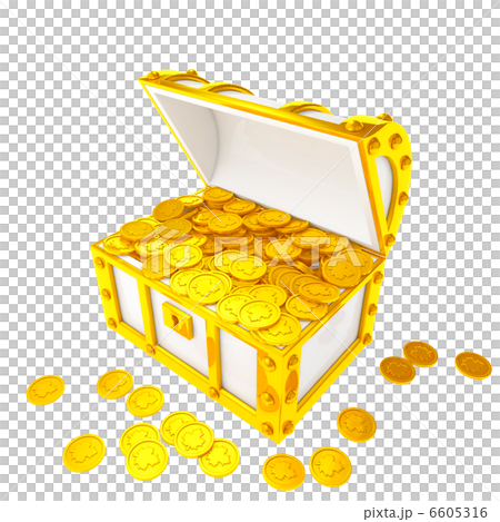 Treasure Box Filled With Gold Coins Stock Illustration