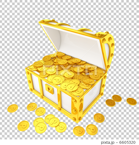 Treasure Box Full Of Point Coins Stock Illustration