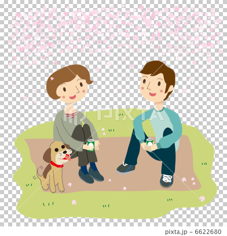 Couple enjoying cherry blossom viewing Couple enjoying cherry blossom viewing 6622680