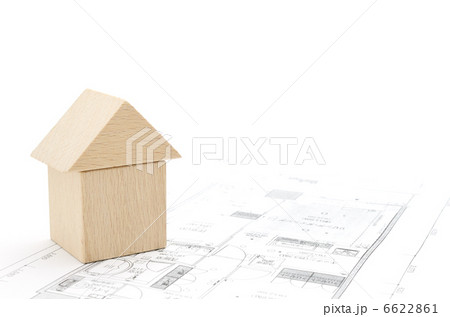 積み木 家 設計図の写真素材
