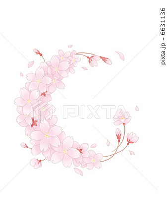桜イラスト 線画のイラスト素材
