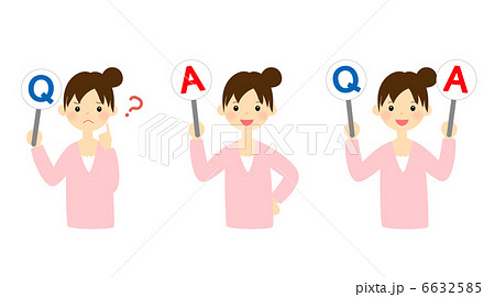 Q&Aの札をあげる女性 6632585