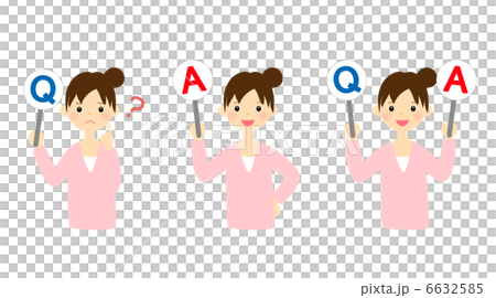 Q&Aの札をあげる女性 6632585