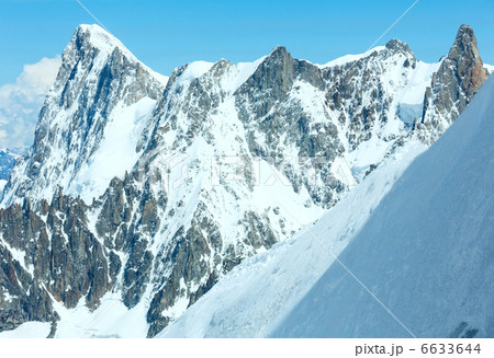 Mont Blanc mountain massif (view from Aiguille du Midi Mount,  F 6633644