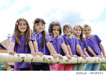 happy kids group have fun in nature happy kids group have fun in nature 6636935