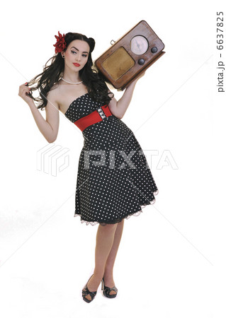 pretty girl listening music on radio pretty girl listening music on radio 6637825