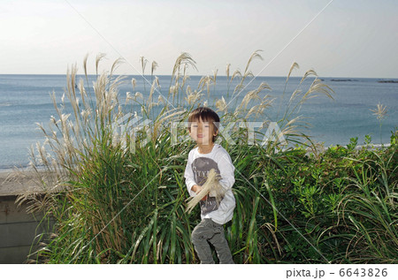秋の風景と子供 6643826