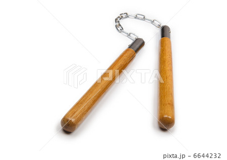 Martial arts nunchaku weapon isolated on white 6644232