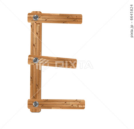 wooden alphabet - letter E on white background 6645824