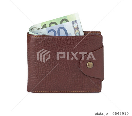 brown leather wallet with money isolated on white background 6645919