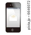 メールアイコン付き黒いスマートフォン 6646072