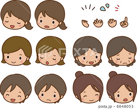 5人の女性の表情 5人の女性の表情 6648053