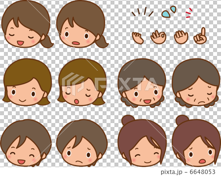 5人の女性の表情 5人の女性の表情 6648053