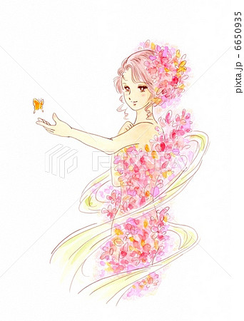 花の女神フローラのイラスト素材