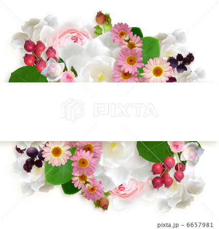 フラワーアレンジメント中央テキストスペース 6657981