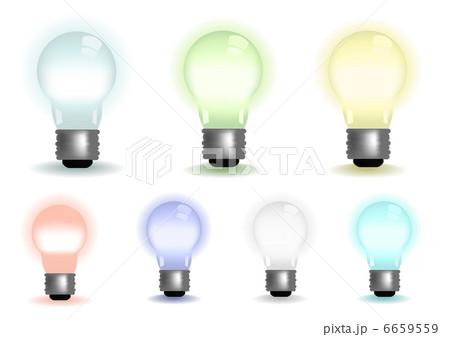 Vector illustration of lightbulbs in various colors Vector illustration of lightbulbs in various colors 6659559