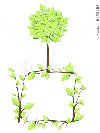 Vector illustration of tree over plan in form  6659564