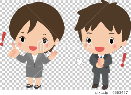 納得して笑顔になるスーツの男女 6663457