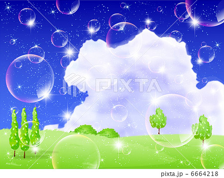 高原　自然　風景　シャボン玉 6664218