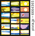 Set of horizontal bright businesscards 6664365