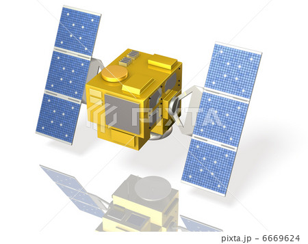 架空の人工衛星のレンダリング画像のイラスト素材