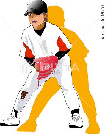 野球少年イラストのイラスト素材