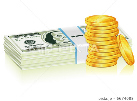 Stack of Dollar and Gold Coins 6674088