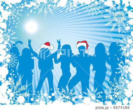 Christmas background with silhouettes, vector 6674166