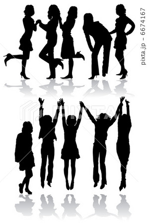Vector silhouettes sexy women Vector silhouettes sexy women 6674167