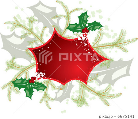 Mistletoe christmas frame, elements for design, vector 6675141