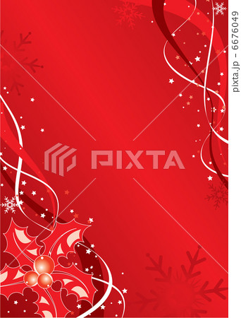 Christmas background with mistletoe and snowflakes, vector 6676049