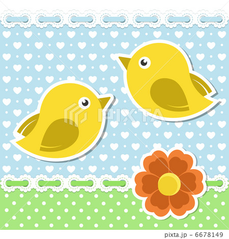 Romantic background with birds and flower 6678149
