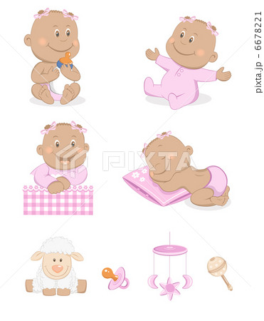 African baby girl with toys and accessories African baby girl with toys and accessories 6678221