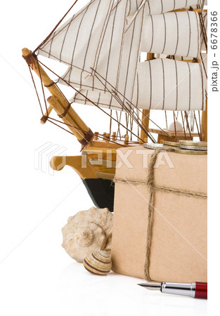 parcel wrapped packaged box parcel wrapped packaged box 6678366