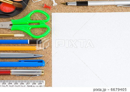 school accessory and paper sheet 6679405
