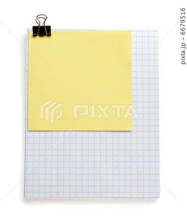 note checked paper and clip on white note checked paper and clip on white 6679516