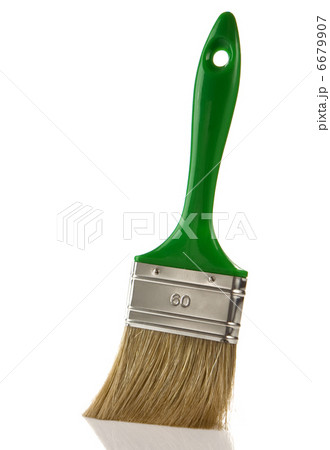 green paintbrush isolated on white 6679907