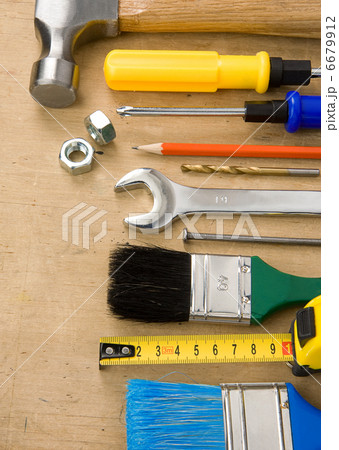 tools and instruments on wood board 6679912