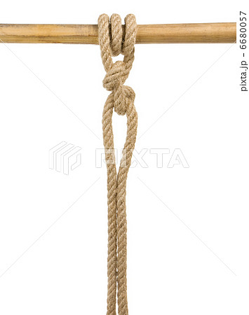 ship ropes with a knot isolated on white 6680057
