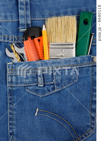 tools and instruments in jeans pocket 6680118
