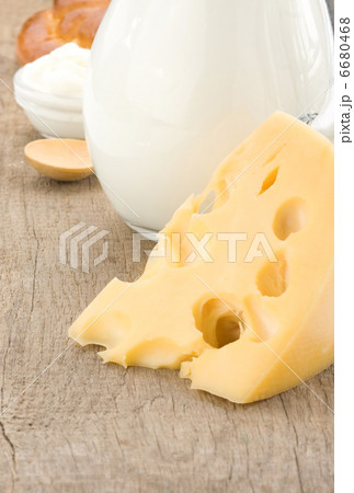 milk products cheese on wood 6680468