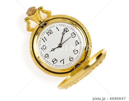 gold pocket watch isolated on whit 6680647