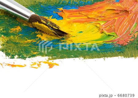 brush and color paints on white 6680739